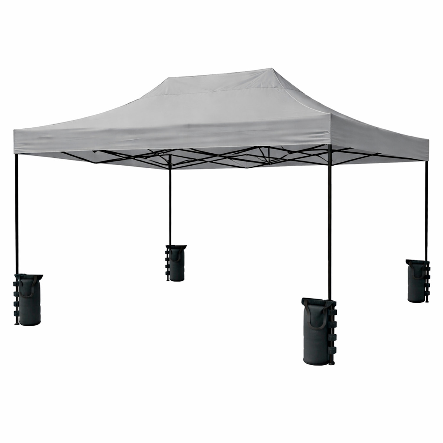 Gazebo Professionale 3x4.5 M Richiudibile Automatico In Acciaio E Telo Oxford 1200D PVC Impermeabile Anti UV Struttura a Fisarmonica con Sacche Grigio