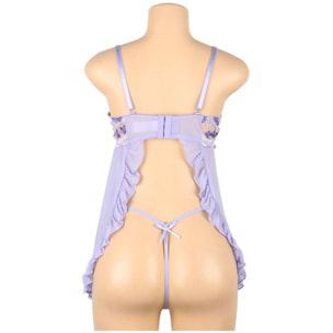 Babydoll morado encaje de flores