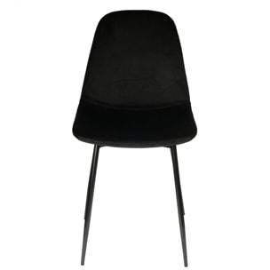 Chaise Velours Cotele Giulia Noir - Lot De 4