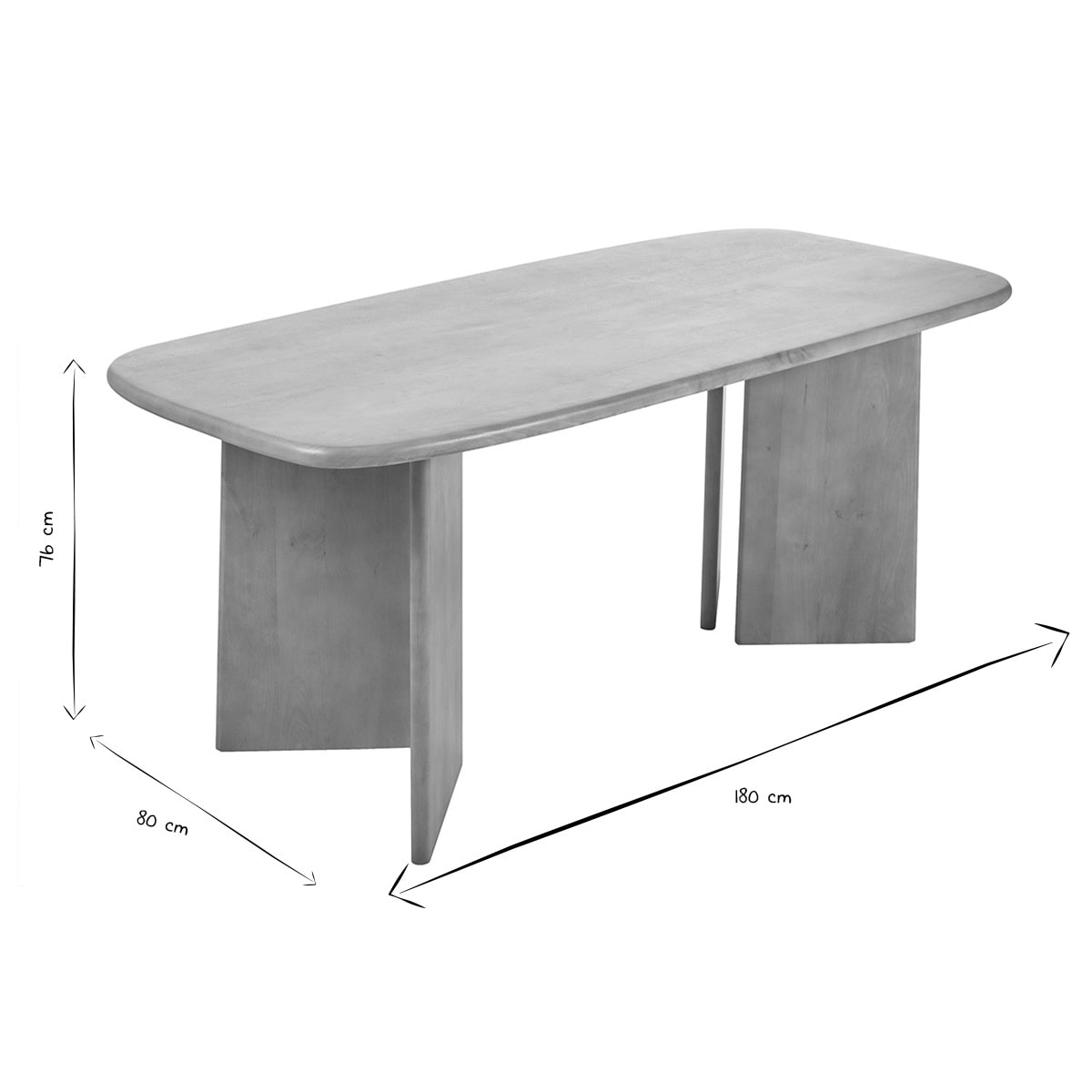 Table à manger rectangulaire en bois manguier massif L180 cm SOTA