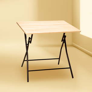 Table pliante 4 places Effet bois