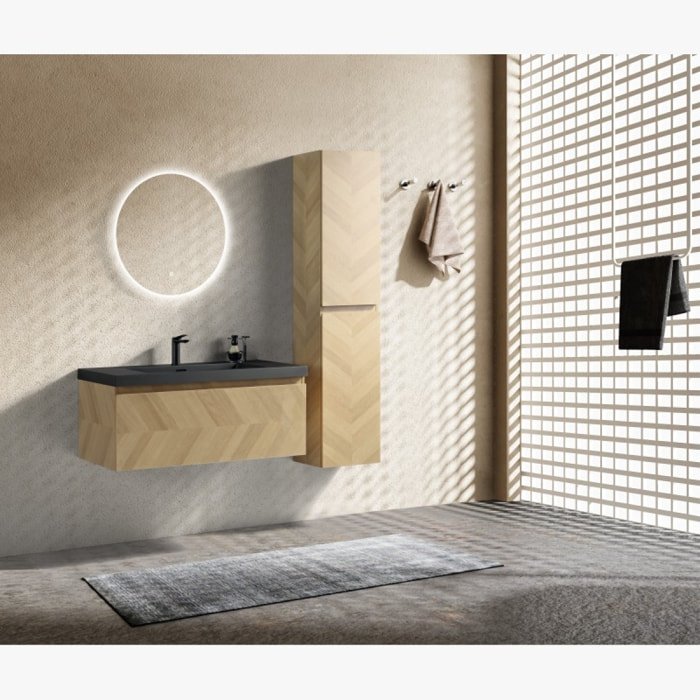 Ensemble meuble de salle de bain 100 cm chevron Aquapunto