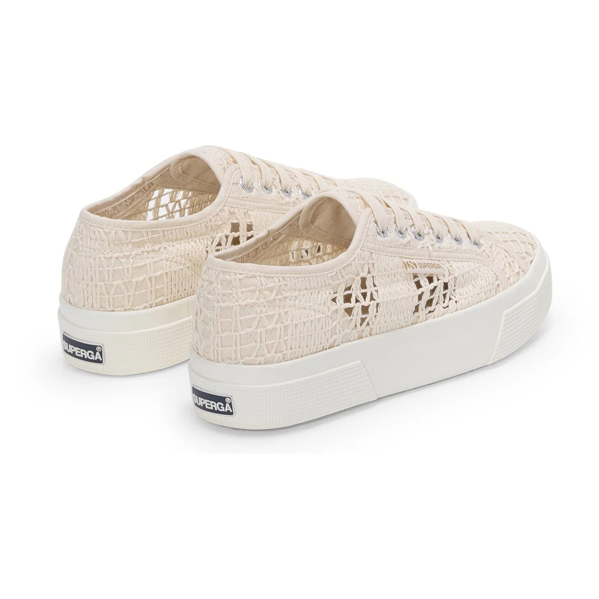Superga - Zapatos de mujer Mujer Beige - 2740 PLATFORM CROCHET