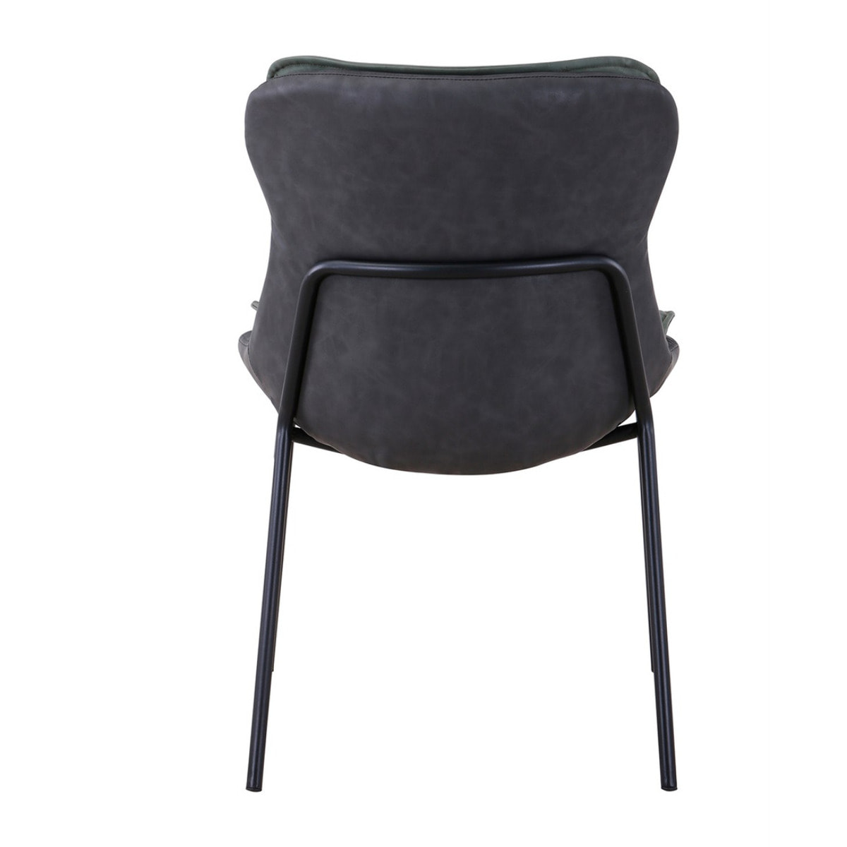 Sedia di design Brady in ecopelle verde e grigio scuro