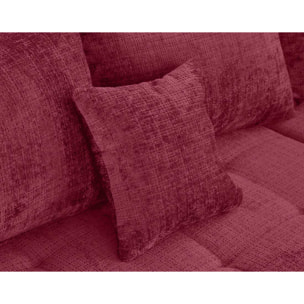 Rune - canapé panoramique d'angle droit 7 places en velours texturé - Prune