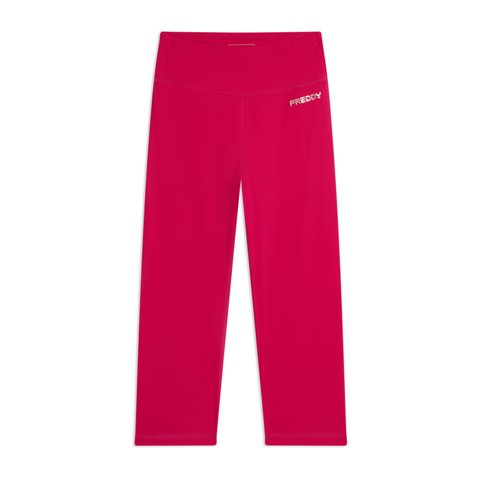Leggings corsaro vita alta in tessuto tecnico quick dry