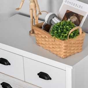 Cómoda con 5 Cajones Cómoda para Dormitorio Moderno con Diseño Anti-vuelco Cajonera para Salón Pasillo 70x38x85 cm Blanco