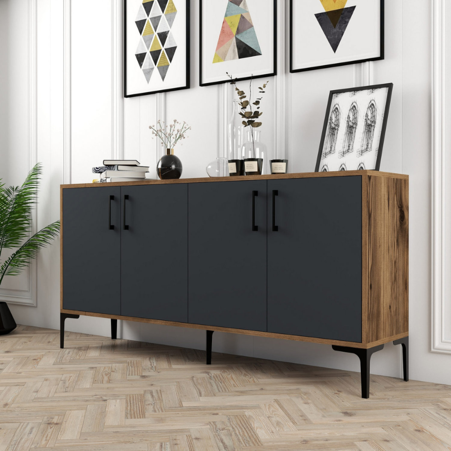 Buffet 160 cm style industriel LERKA