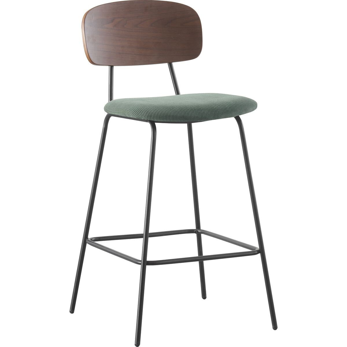 Lot de 2 tabourets de bar en velours côtelé - DANY