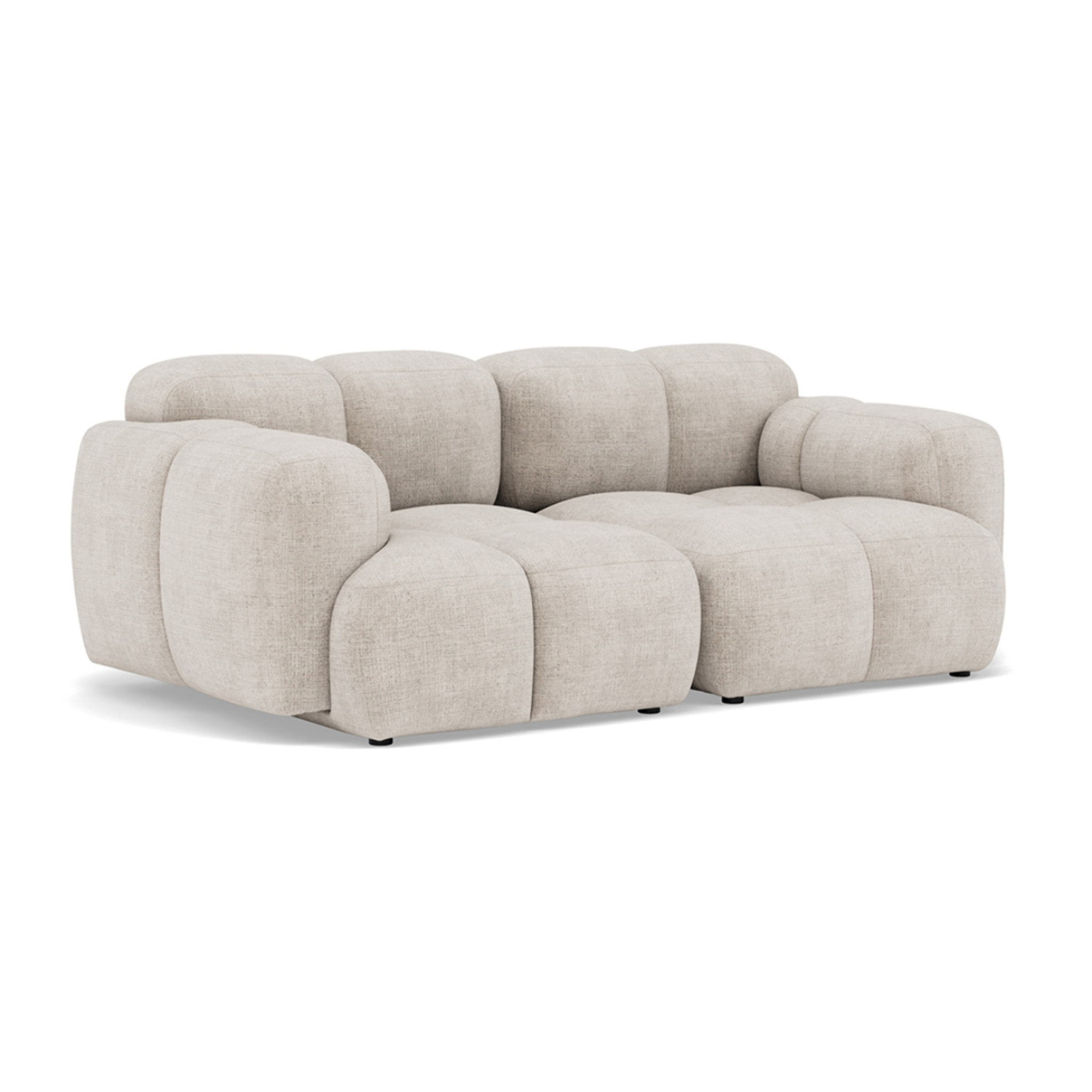 Grace - canapé modulable 2 places en velours texturé - Beige
