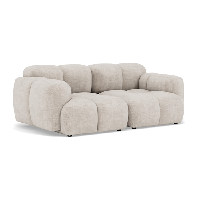 Grace - canapé modulable 2 places en velours texturé - Beige