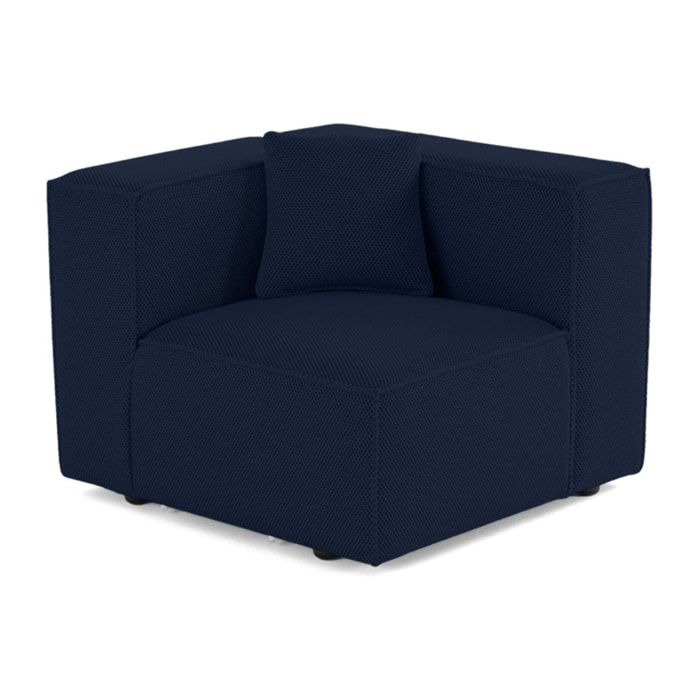 Arty - module d'assise droit - en tissu mailles 3D - Bleu