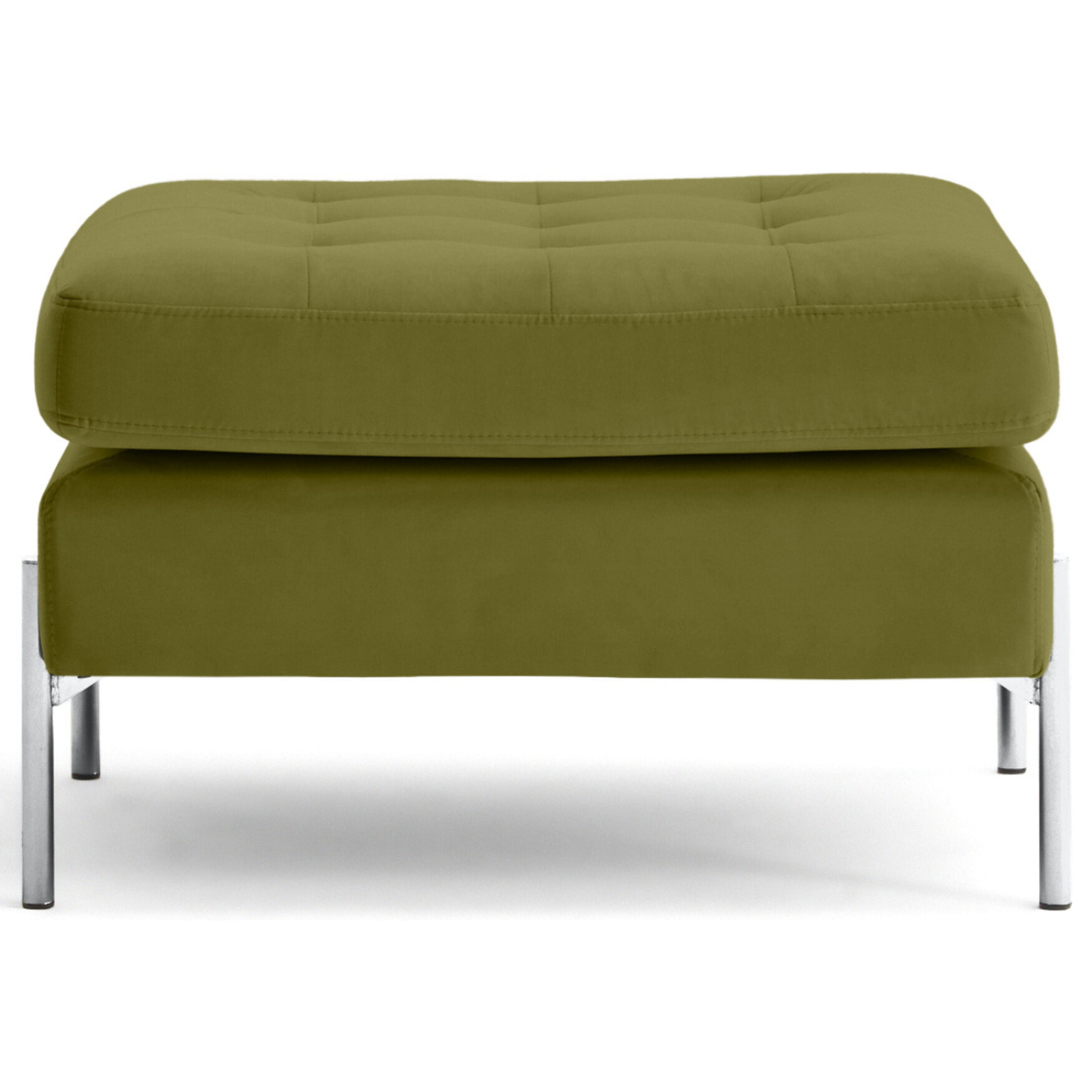 Isaure - pouf en velours - Vert Olive