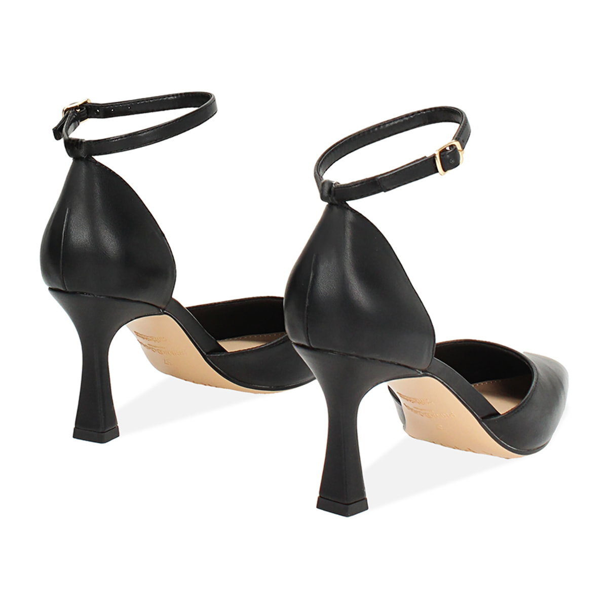 Décolleté open shank donna nere, tacco 7,5 cm