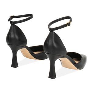Décolleté open shank donna nere, tacco 7,5 cm
