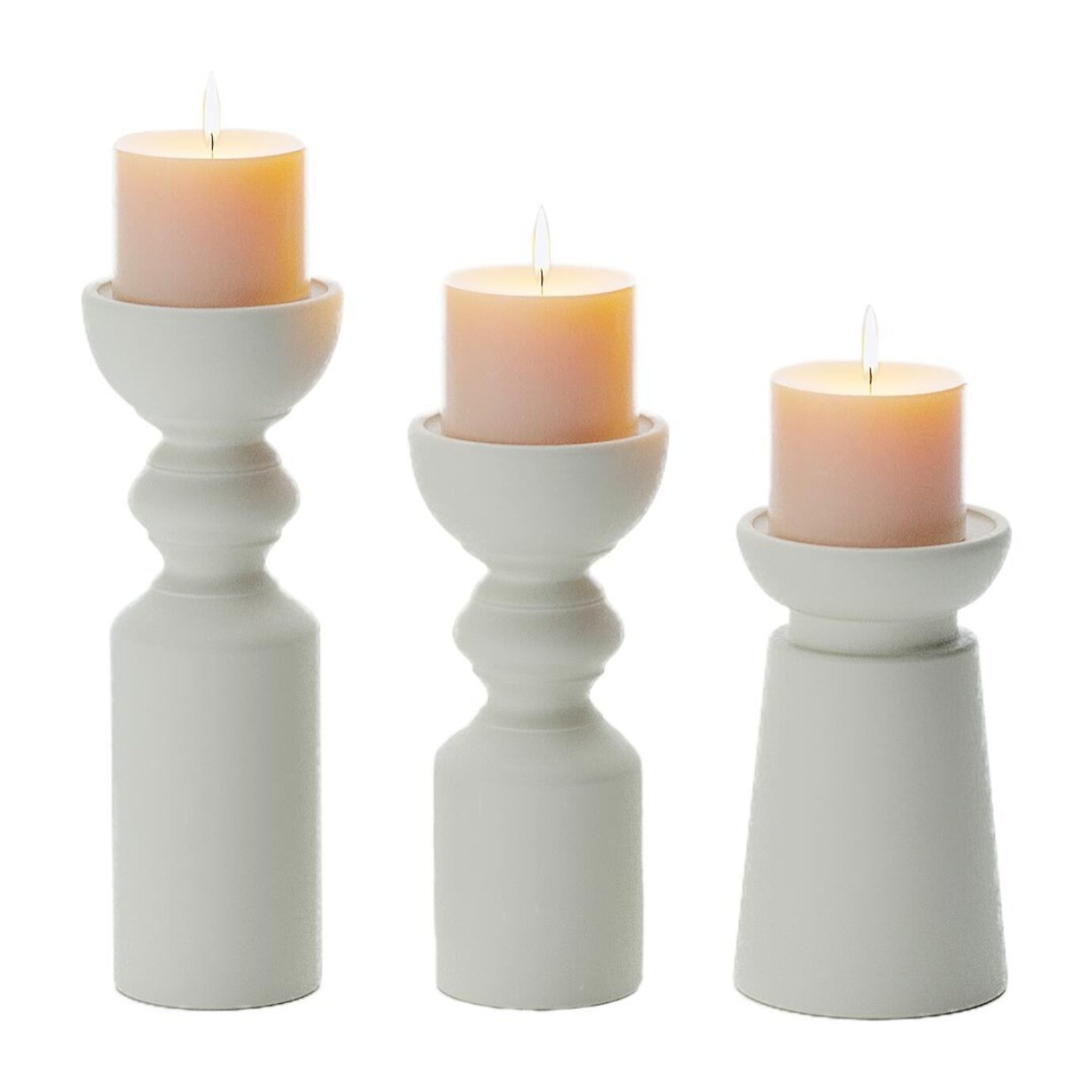 Set de 3 bougeoirs céramique design