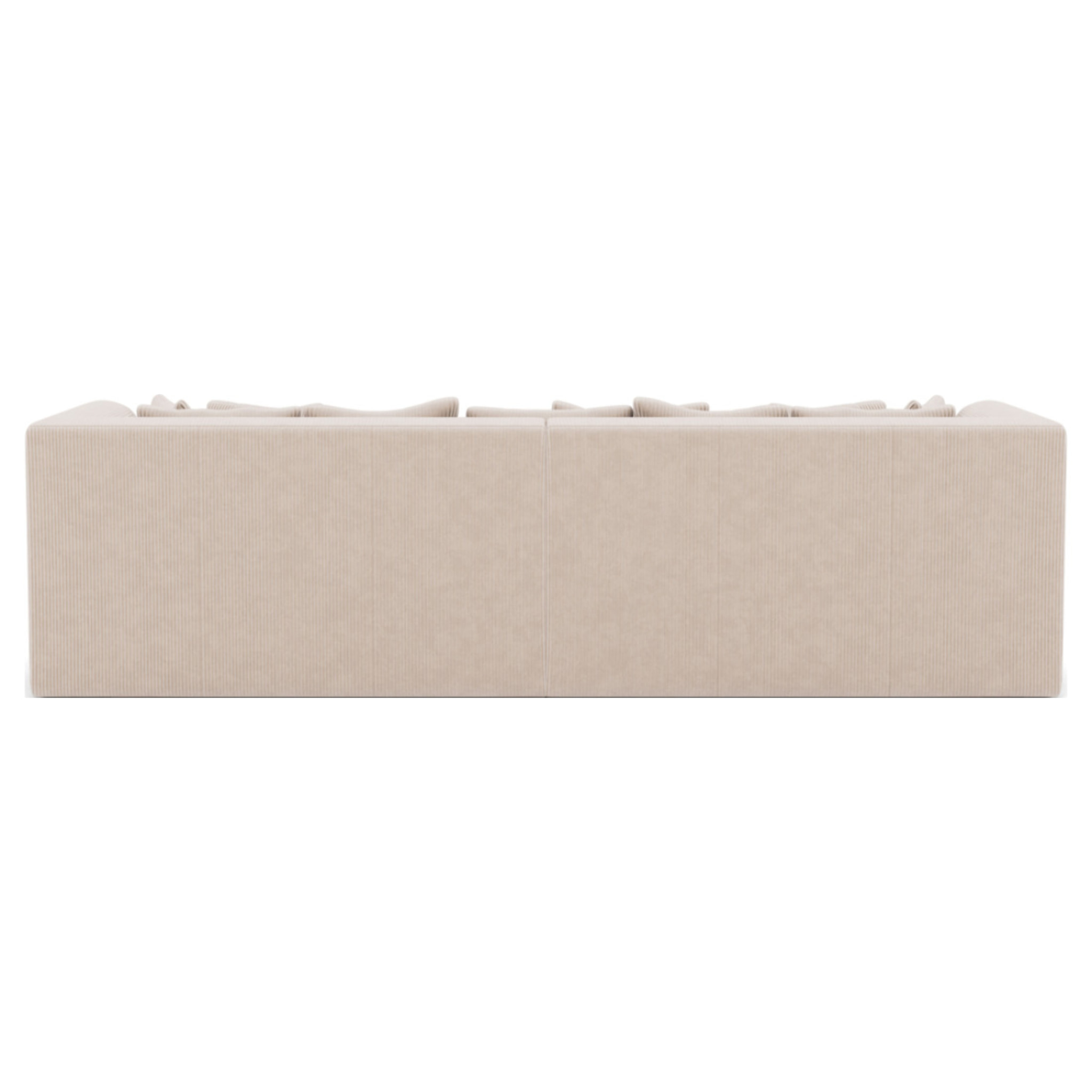 Onyx - canapé droit 4 places avec double méridienne - assise profonde - en velours côtelé - Beige