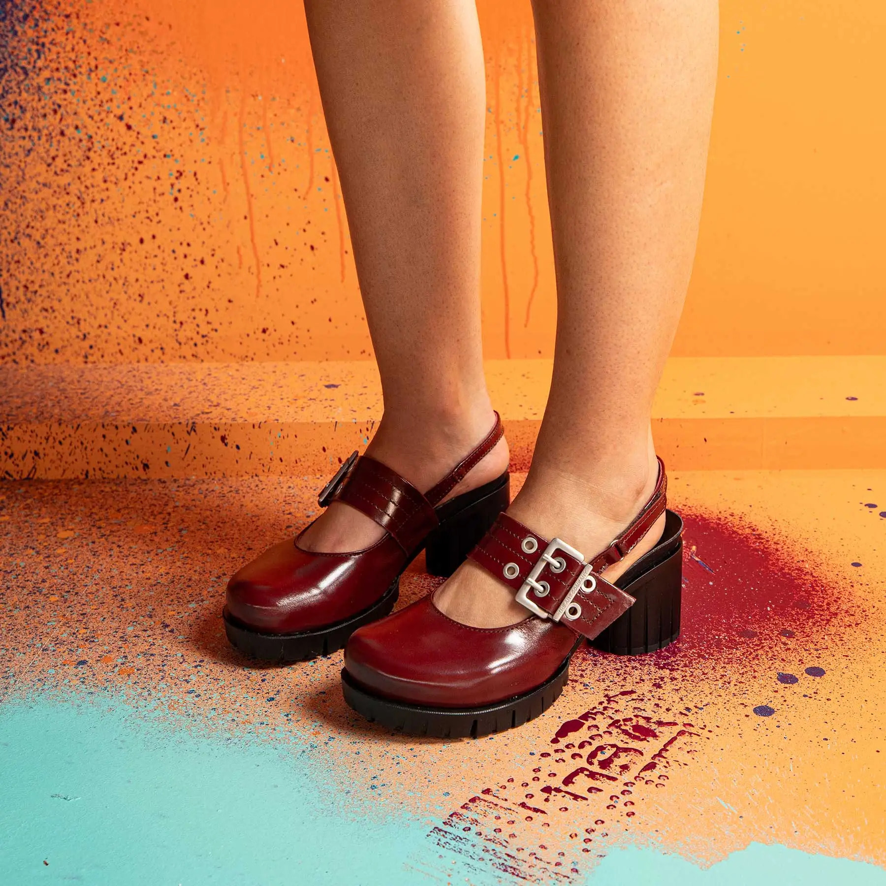 Sandalias con tacón 1922 NAPPA SHINNY CREAM/ MALIBU color Cream