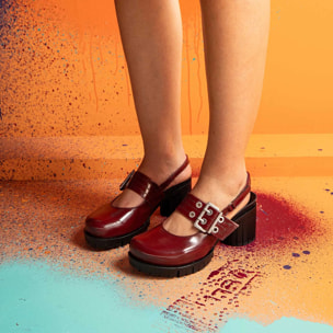 Sandalias con tacón 1922 NAPPA SHINNY CREAM/ MALIBU color Cream