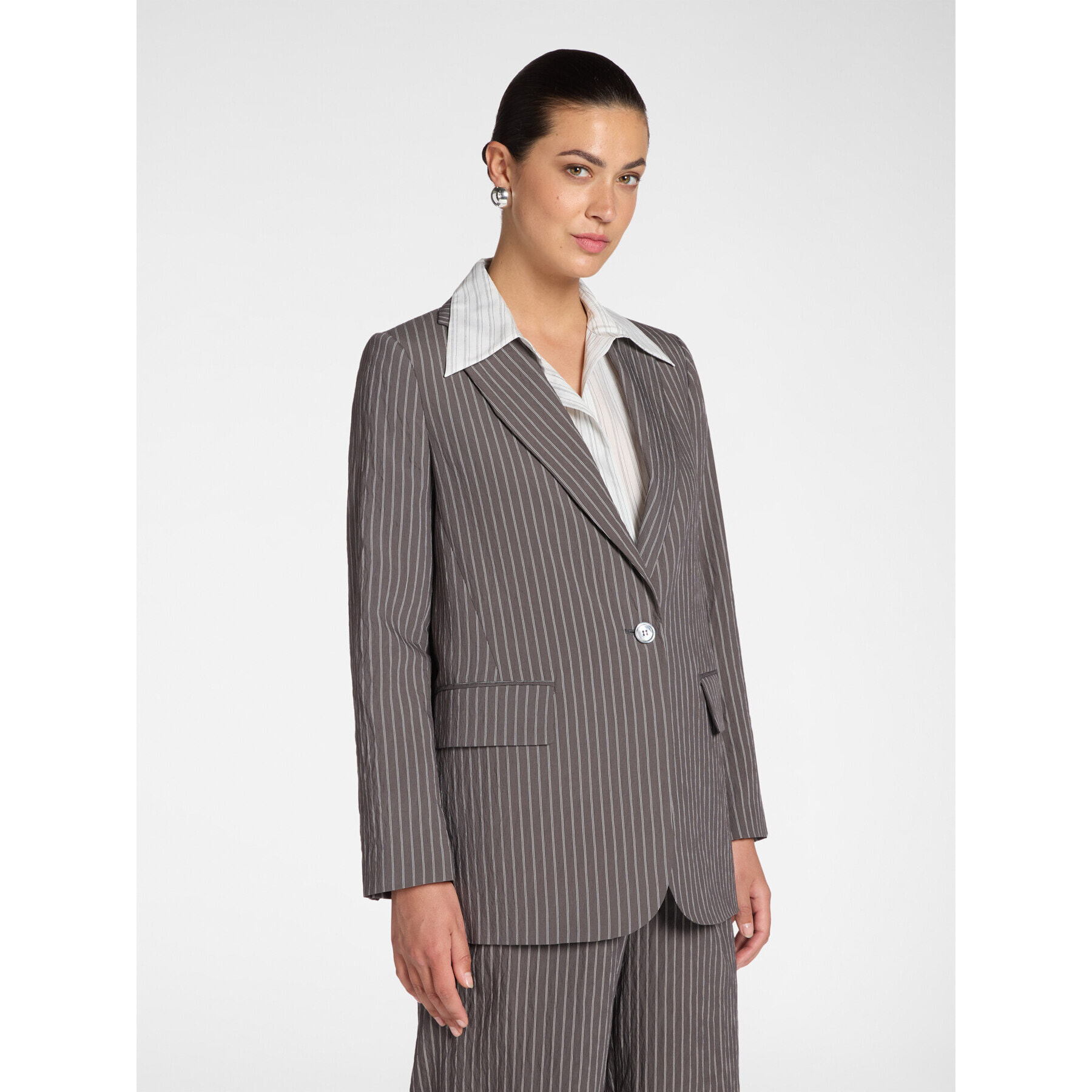 Elena Mirò - Blazer de rayas diplomáticas - Gris