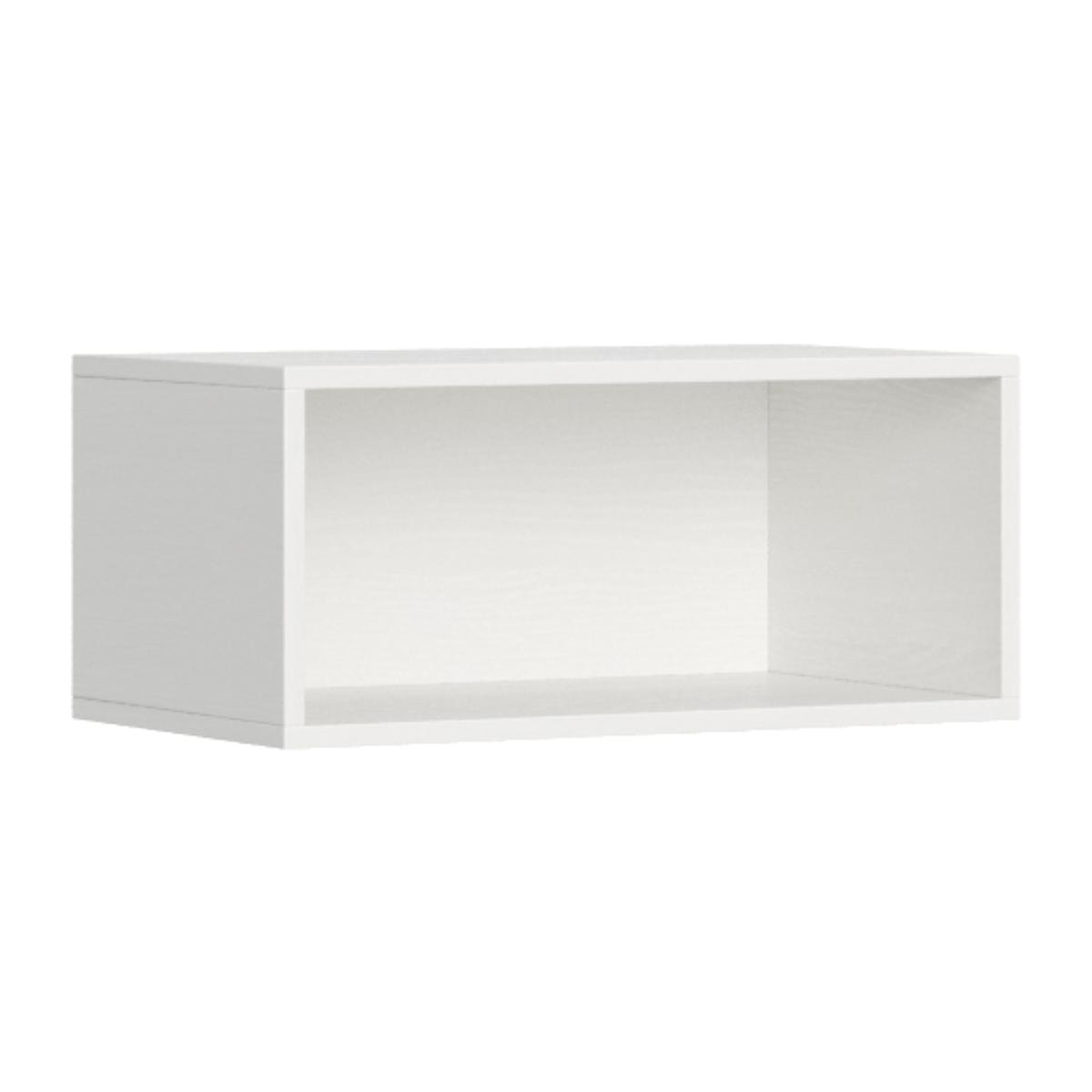 Armoire lit escamotable horizontal superposé 2 couchages 85 Kando avec matelas composition L Frêne Blanc