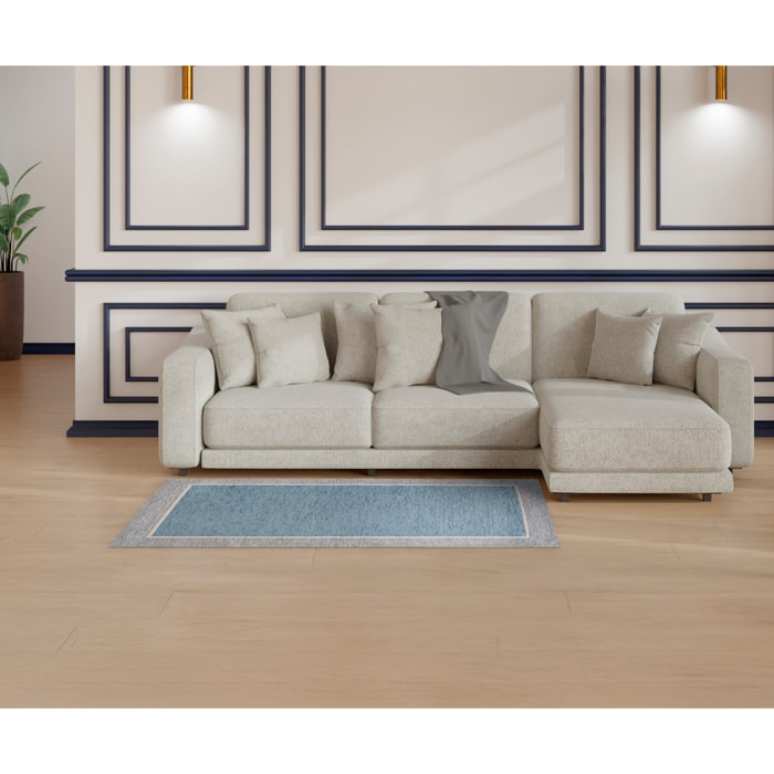 TAPPETO ARREDO ROMA AZZURRO TOPAZIO CON FONDO ANTISCIVOLO