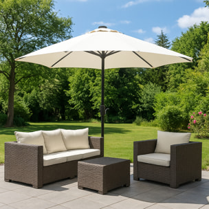 Parasol droit rond led Ø 3 m écru ITALORA