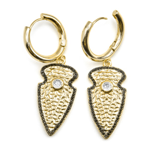 Pendientes con Circonita Brillante acabado oro 18k