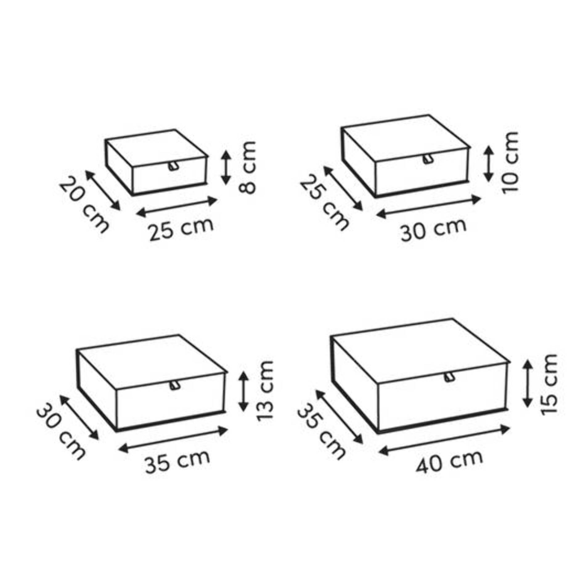Lot de 4 boîtes Boxtab imprimé à pois