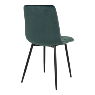 Set 2 sedie da pranzo Middelfart in velluto verde scuro con gambe nere