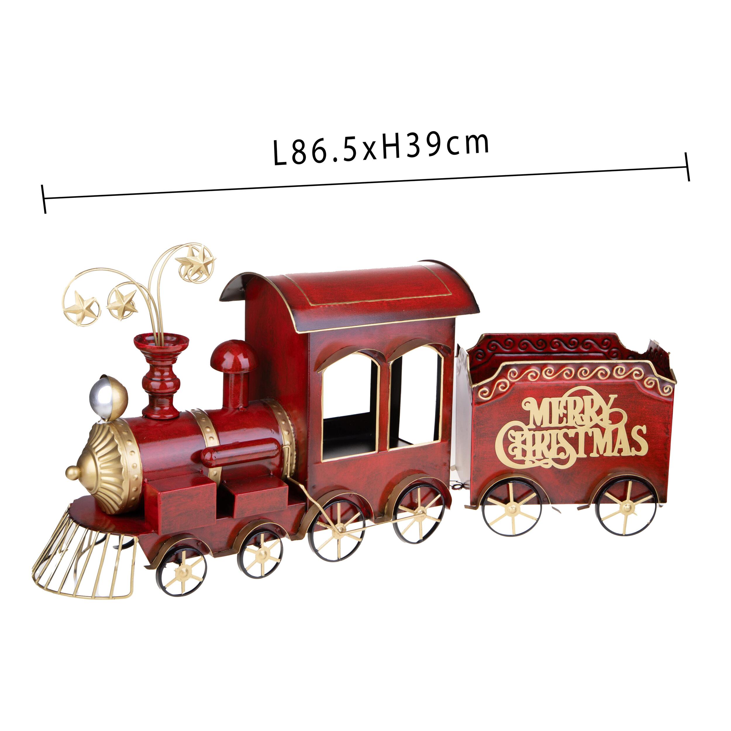Treno nat. 86xh39 cm con vagone - Pezzi 1 - ROSSO - Bianchi Dino SpA