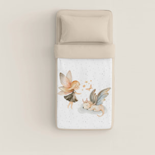 Naturals - Saco Nórdico Estampado - Infantil - Sin relleno - Incluye 1 Funda de Almohada - 100% Algodón - Elia