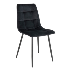 Set 2 sedie da pranzo Middelfart in velluto nero con gambe nere