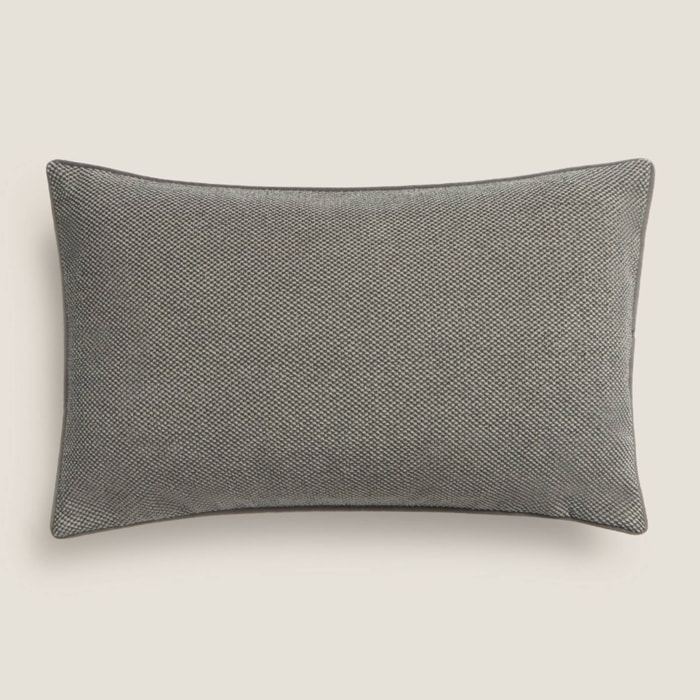 Funda cojín estructura en dos tonos monocolor Chernec color gris Poliéster