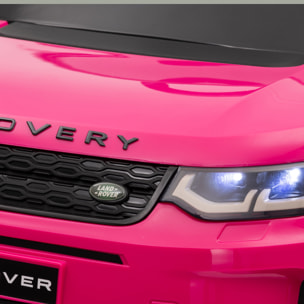 Coche Eléctrico para Niños de +3 Años con Licencia Land Rover Discovery Sport Carro Eléctrico Infantil con Batería 12V Mando a Distancia Arranque Lento Faros Bocina y Música Rosa