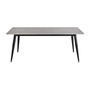 Table basse 120x60cm plateau céramique effet marbre pieds métal - STONE 2