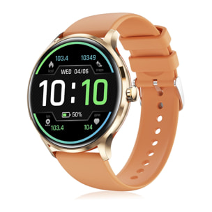 Smartwatch QS80 con chiamate BT, notifiche push. Monitor per lo sport e la salute, termometro.