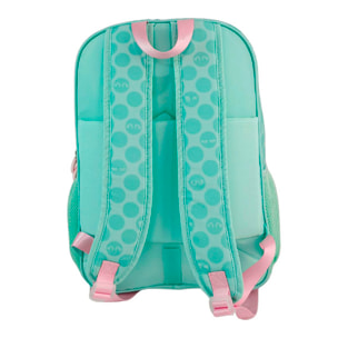 Mochila Primaria Blin Blin Kiss Me con doble compartimento adaptable a carro.