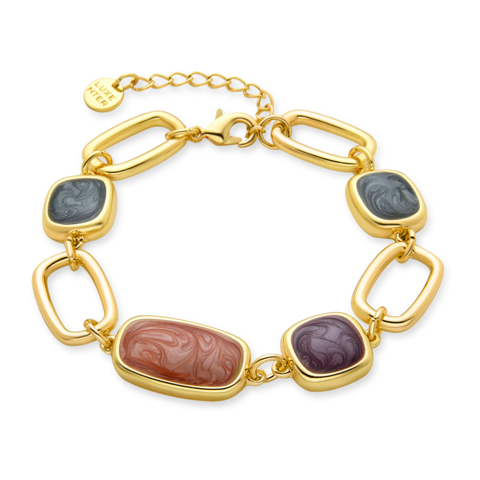 Pulsera de Resina Multicolor acabada en oro amarillo de 18K