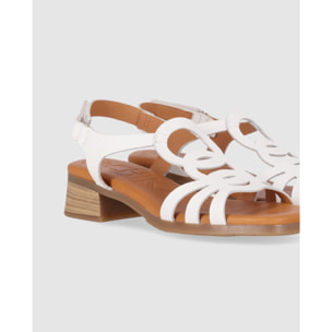 Sandalias de Piel - Blanco - Tacón: 3 cm