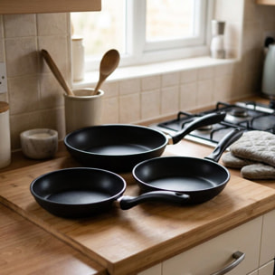 Set de 3 poêles sans PFAS Elo Alucast