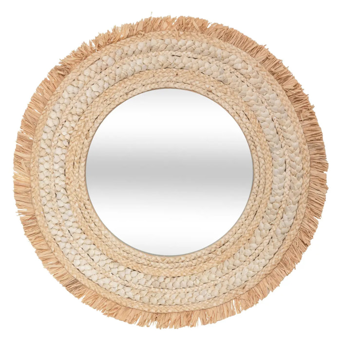 Miroir tressé "Célia" - raphia D68 cm