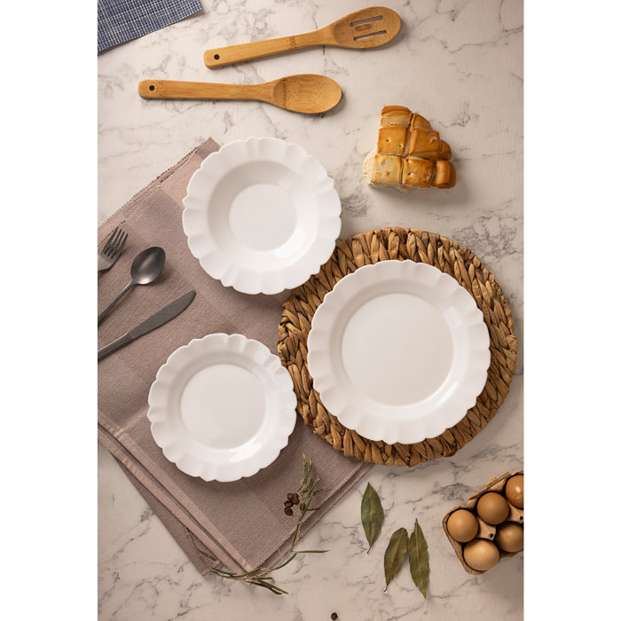 Juego de vajilla de 12pzs blanco san ignacio