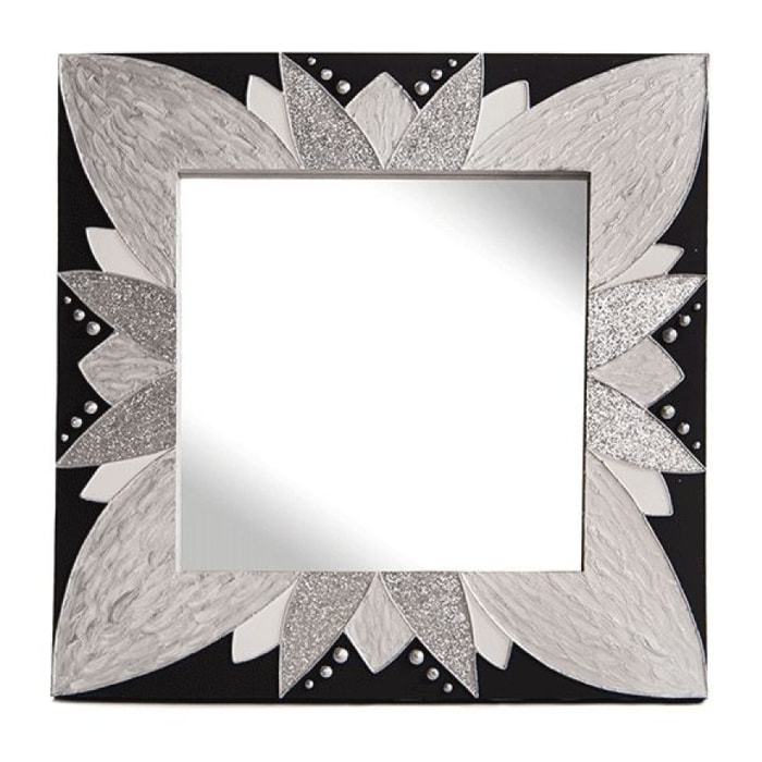 Espejo artesanal Shine Plata Negro Shine