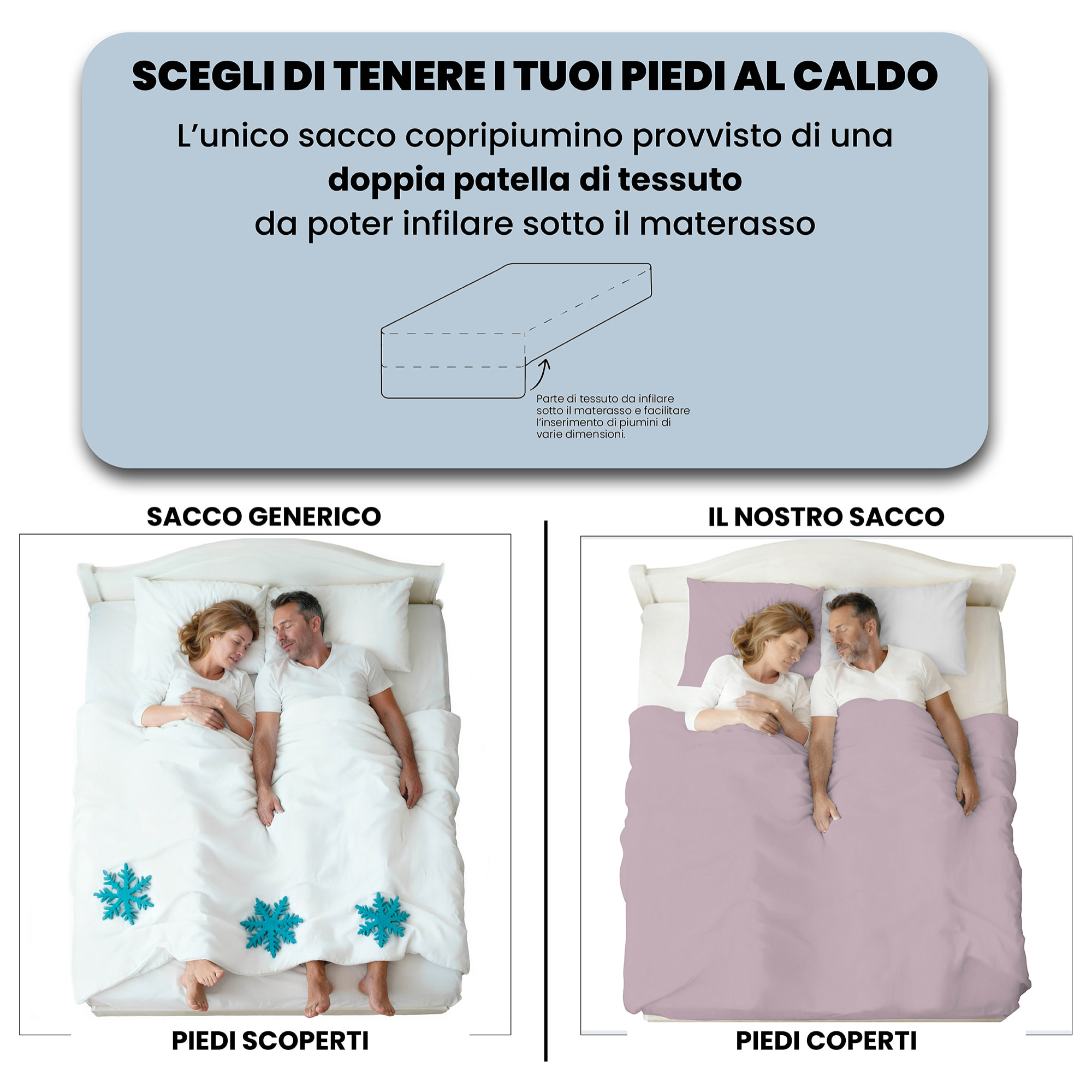 PARURE COPRIPIUMINO NATURAL COLOR, 100% Cotone, Made in Italy - ROSA ANTICO/GRIGIO CHIARO