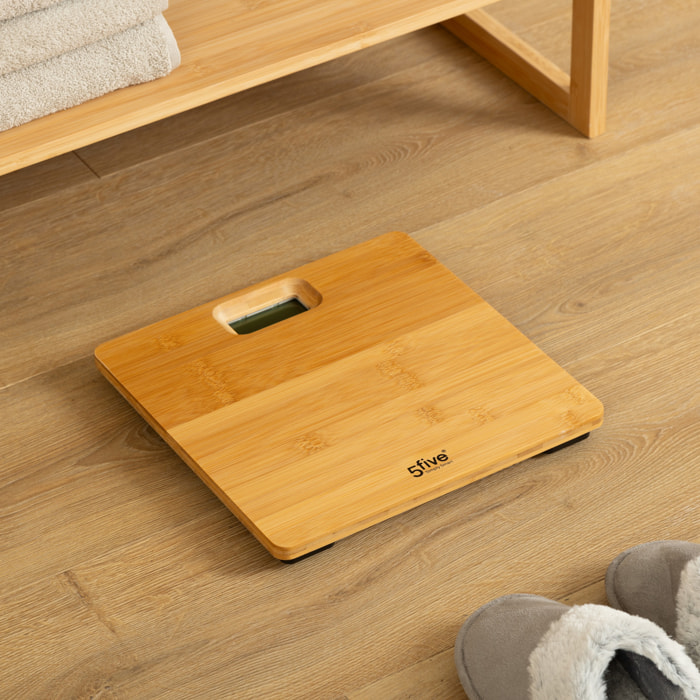 Balance pèse-personne bambou