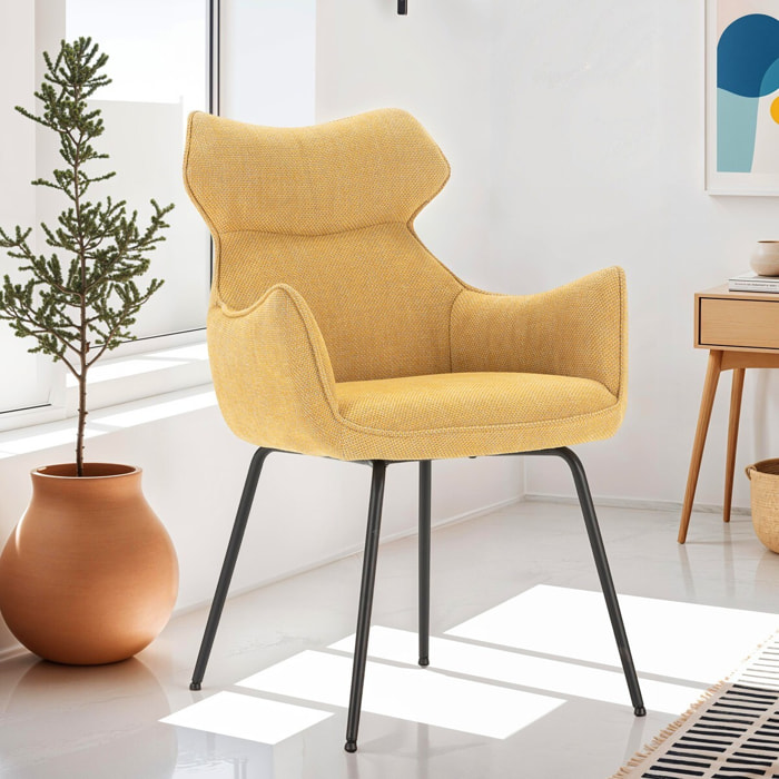 Lot de 2 fauteuils de table en tissu - ICONIC