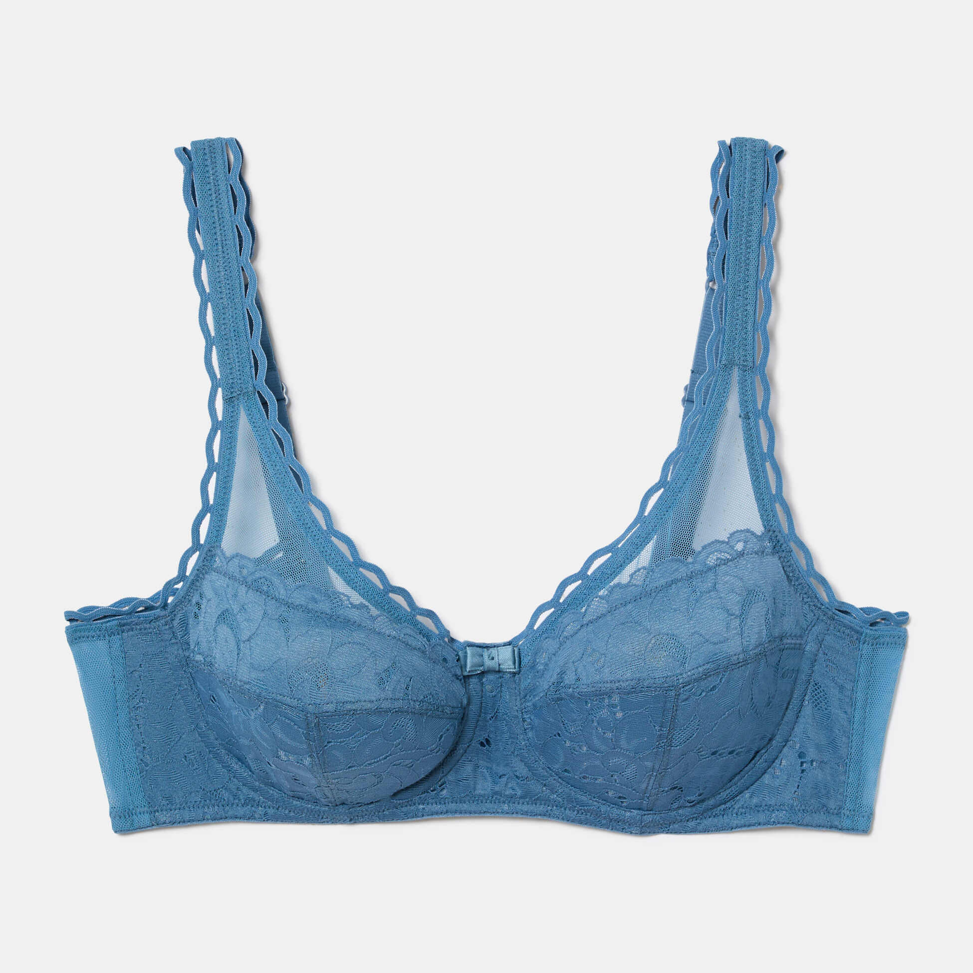 Sujetador con aros, de sujeción clásica con nuevo encaje floral, mate y femenino