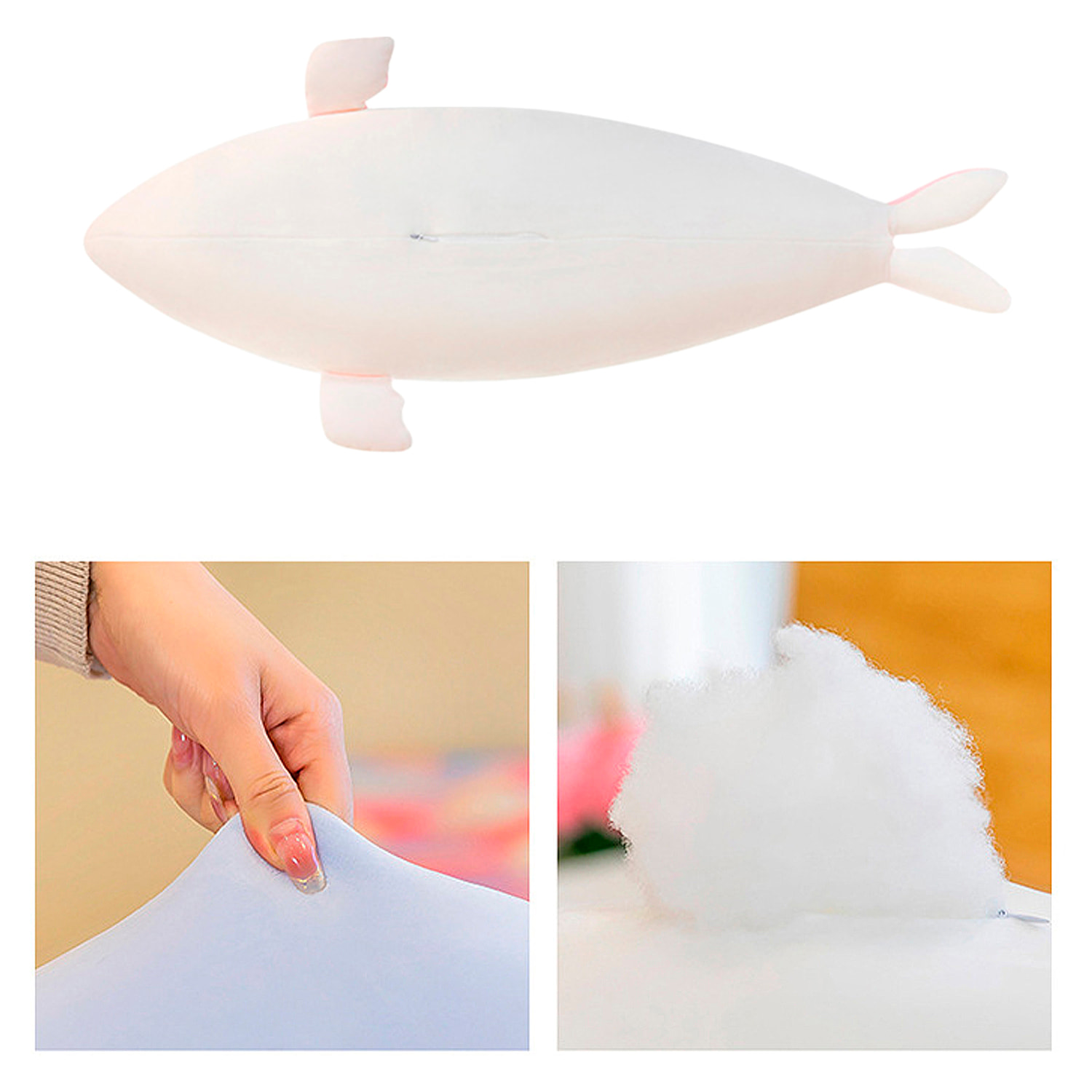 Cuscino extra-morbido e soffice design delfino rosa. 44 cm.