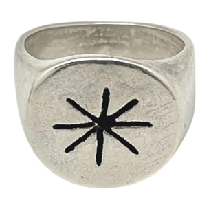 Anillo Sello Estelar en plata chapado 10µ